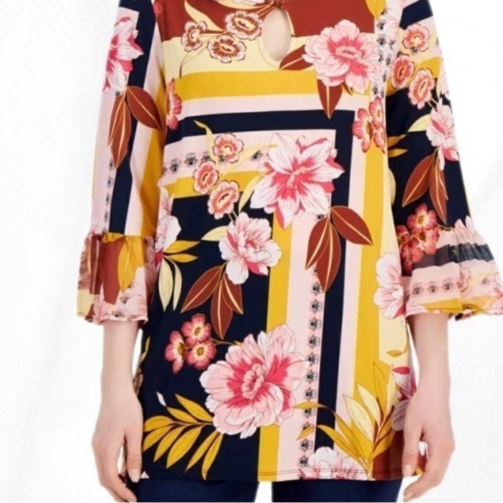 JM Collection Multicolor Floral Blouse - Picture 4 of 4